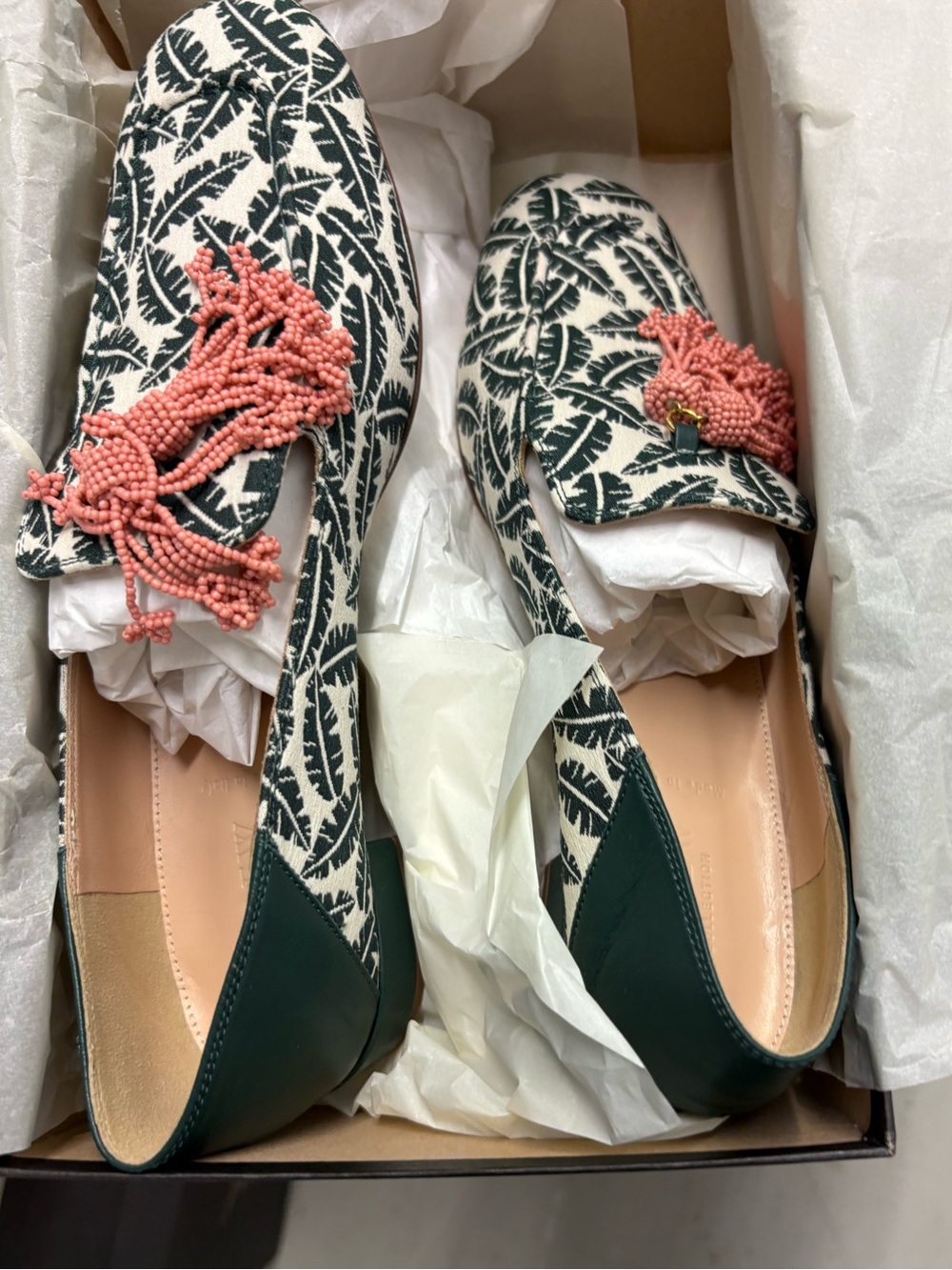 J. Crew Collection Palm Print Tassel Loafers. Size 9. New.